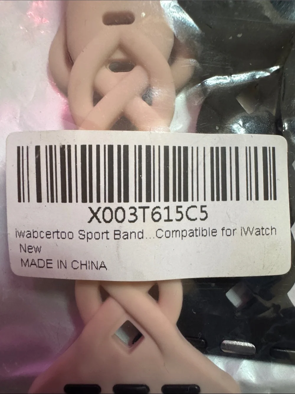 Apple Braided Silicone Watch Bands in Pink and Black C1.RBk.M